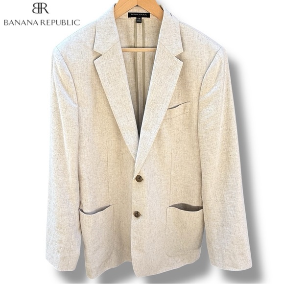 Banana Republic Linen Cream Blazer